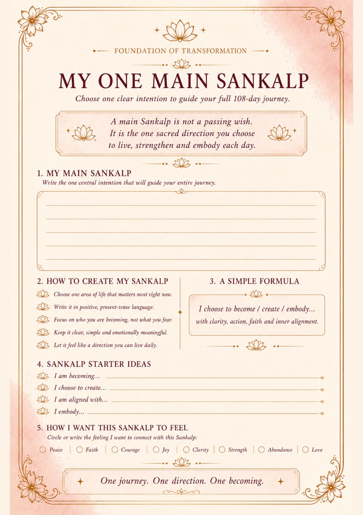 Sankalp — My one main Sankalp