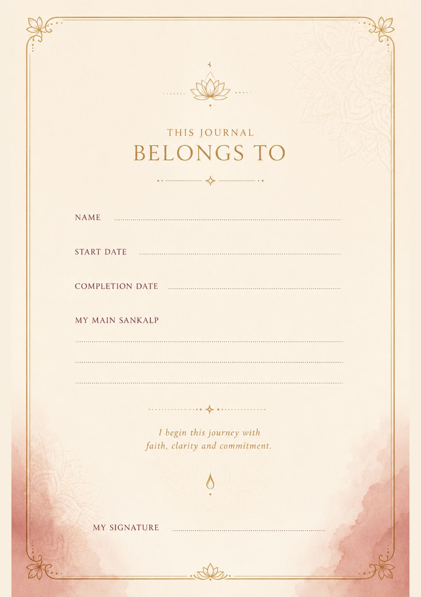 Sankalp — This journal belongs to